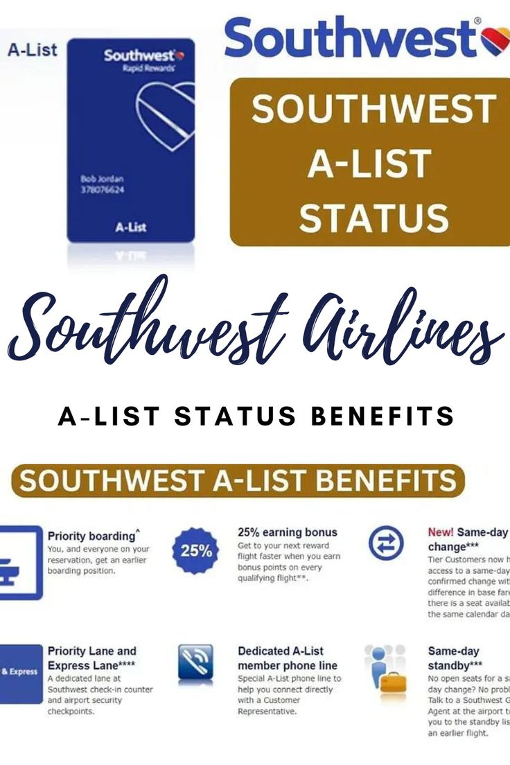 Southwest Airlines A-List Status Fast Track Challenge (Instant A-List Status)